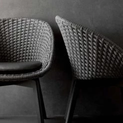 Cane-Line Peacock Indoor Dining Chair With Black Teak Legs Modern Dining