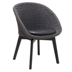 Cane-Line Peacock Indoor Dining Chair With Black Teak Legs Modern Dining