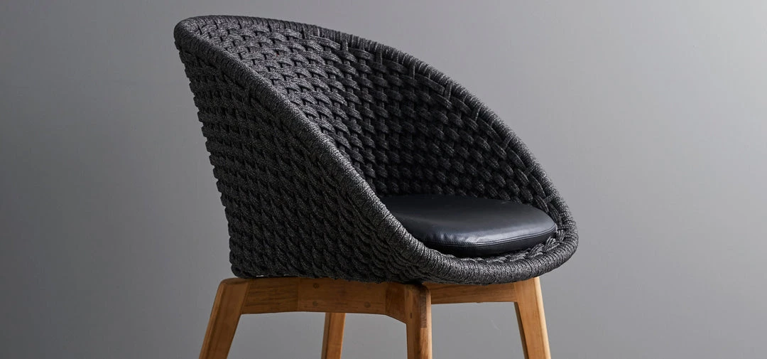 Cane-Line Modern Dining Peacock Indoor Dining Chair With Teak Legs 4 Cane-Line Modern Dining Peacock Indoor Dining Chair With Teak Legs