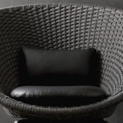 Cane-Line Modern Living Peacock Indoor Lounge Chair With Black Teak Legs