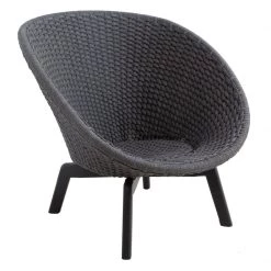 Cane-Line Modern Living Peacock Indoor Lounge Chair With Black Teak Legs