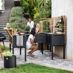 Cane-Line Peacock Outdoor Bar Chair With Teak Legs