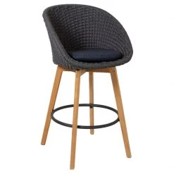 Cane-Line Peacock Outdoor Bar Chair With Teak Legs