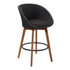 Cane-Line Peacock Outdoor Bar Chair With Teak Legs