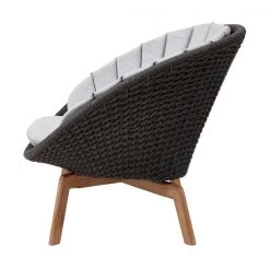 Cane-Line Peacock Outdoor Lounge Chair With Teak Legs