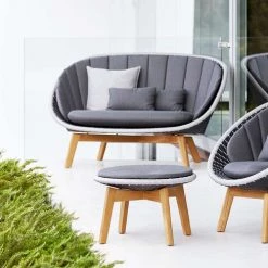 Cane-Line Peacock Upholstery Footstool/Side Table