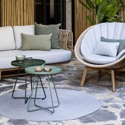 Cane-Line Peacock Weave Outdoor Lounge Chair With Teak Legs