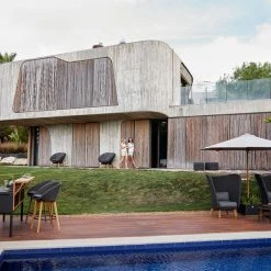 Cane-Line Peacock Wing Highback Chair With Teak Legs