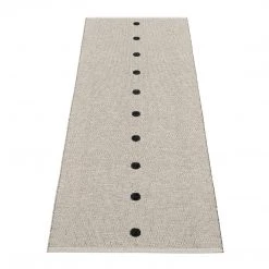 Pappelina Peg Black & Linen Runner Rug