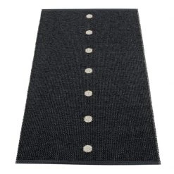 Pappelina Peg Black & Linen Runner Rug