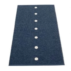 Pappelina Peg Dark Blue & Linen Runner Rug