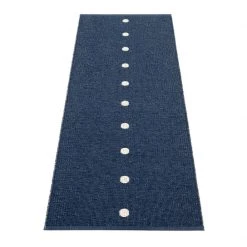 Pappelina Peg Dark Blue & Linen Runner Rug