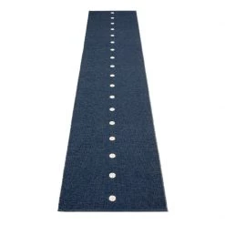 Pappelina Peg Dark Blue & Linen Runner Rug