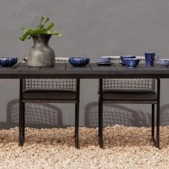 Harbour Outdoor Pier Teak Dining Table Straight Leg