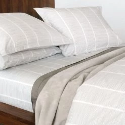 Area Pins Grey Printed Cotton Flat Sheet Modern Bedroom