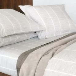 Area Modern Bedroom Pins Grey Printed Cotton Fitted Sheet