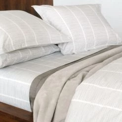 Area Modern Bedroom Pins Grey Printed Cotton Fitted Sheet