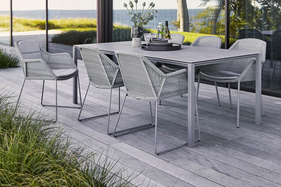 Cane-Line Pure 78.8" Aluminum Rectangular Dining Table 12 Cane-Line Pure 78.8" Aluminum Rectangular Dining Table