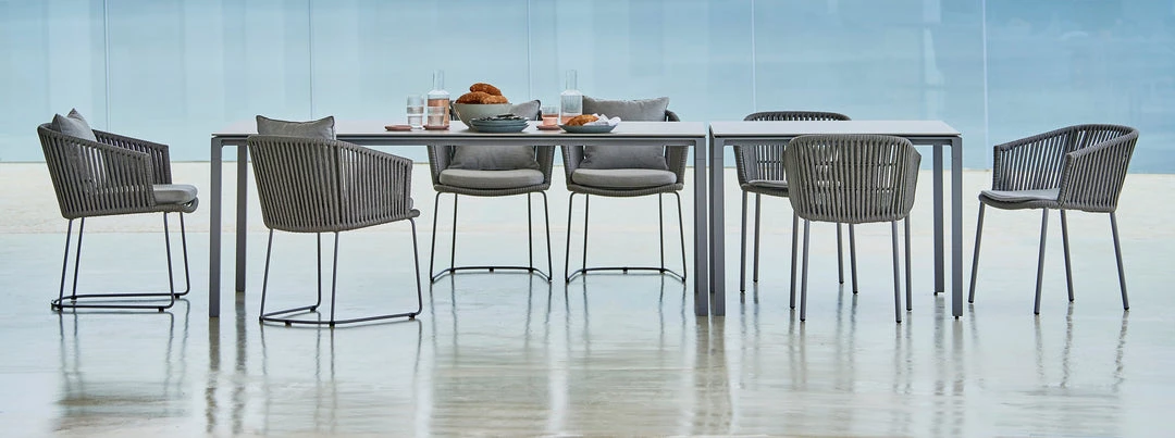 Cane-Line Pure 78.8" Aluminum Rectangular Dining Table 4 Cane-Line Pure 78.8" Aluminum Rectangular Dining Table