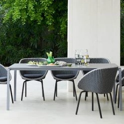 Cane-Line Pure 78.8" Aluminum Rectangular Dining Table 39 Cane-Line Pure 78.8