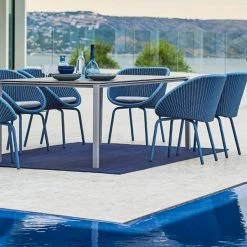 Cane-Line Pure 78.8" Aluminum Rectangular Dining Table 40 Cane-Line Pure 78.8