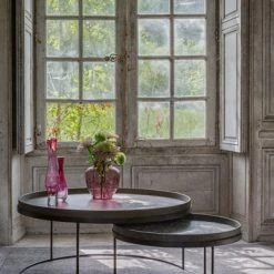 Ethnicraft Round Tray Coffee Table Set