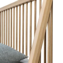 Ethnicraft Modern Bedroom Spindle Oak Bed With Slats