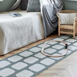 Pappelina Sten Army & Fossil Grey Runner Rug