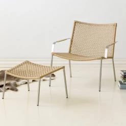 Cane-Line Straw Round Weave Footstool 10 Cane-Line Straw Round Weave Footstool