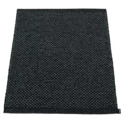 Pappelina Svea Metallic Black & Black Runner Rug