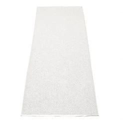 Pappelina Svea Metallic White & White Runner Rug Rugs