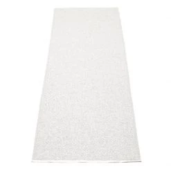 Pappelina Svea Metallic White & White Runner Rug Rugs