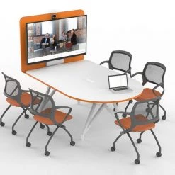 Scale 1:1 Desk & Conference Tables Tele Meet Conference Table With Media Panel