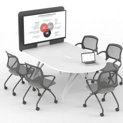 Scale 1:1 Desk & Conference Tables Tele Meet Conference Table With Media Panel