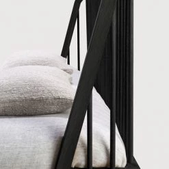 Ethnicraft Spindle Black Oak Bed With Slats