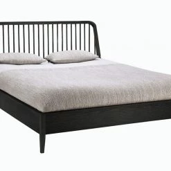 Ethnicraft Spindle Black Oak Bed With Slats