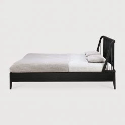 Ethnicraft Spindle Black Oak Bed With Slats