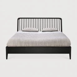Ethnicraft Spindle Black Oak Bed With Slats
