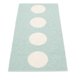 Pappelina Vera Pale Turquoise & Vanilla Runner Rug