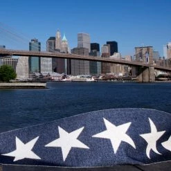 Pappelina Viggo One Dark Blue & Vanilla Runner Rug