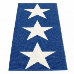 Pappelina Viggo One Dark Blue & Vanilla Runner Rug 26 Pappelina Viggo One Dark Blue & Vanilla Runner Rug