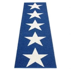 Pappelina Viggo One Dark Blue & Vanilla Runner Rug 27 Pappelina Viggo One Dark Blue & Vanilla Runner Rug