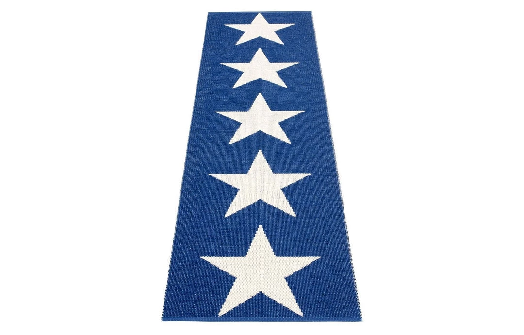 Pappelina Viggo One Dark Blue & Vanilla Runner Rug 14 Pappelina Viggo One Dark Blue & Vanilla Runner Rug