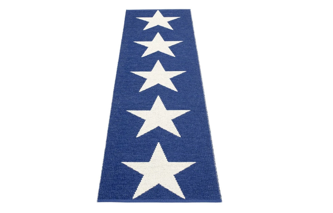 Pappelina Viggo One Dark Blue & Vanilla Runner Rug 15 Pappelina Viggo One Dark Blue & Vanilla Runner Rug