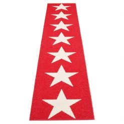 Pappelina Viggo One Red & Vanilla Runner Rug Rugs