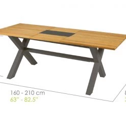 Mamagreen X-Leg Plantation Teak Table With Aluminum