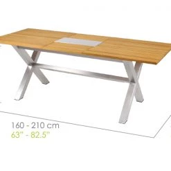 Mamagreen X-Leg Plantation Teak Table With Stainless Steel