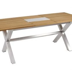 Mamagreen X-Leg Plantation Teak Table With Stainless Steel