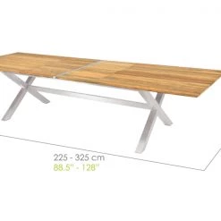 Mamagreen X-Leg Recycled Teak Table With Stainless Steel