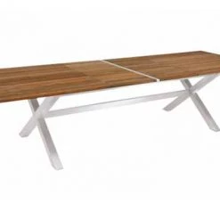 Mamagreen X-Leg Recycled Teak Table With Stainless Steel